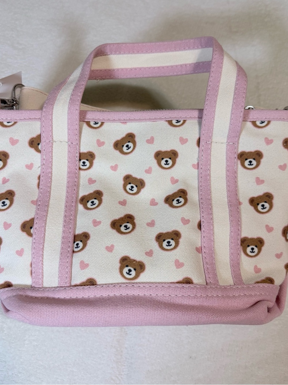 Aeropostale Teddy Bear Hearts Mini Tote Coin Purse Bear Aero Charms -NWT - Viral - Picture 2 of 16